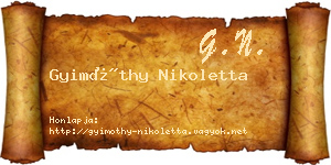Gyimóthy Nikoletta névjegykártya